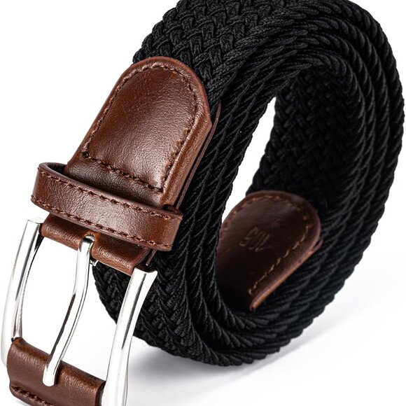 Other - Mens Belt, Canvas Elastic Fabric Woven Stretch Multicolored Braided Belts for Go
